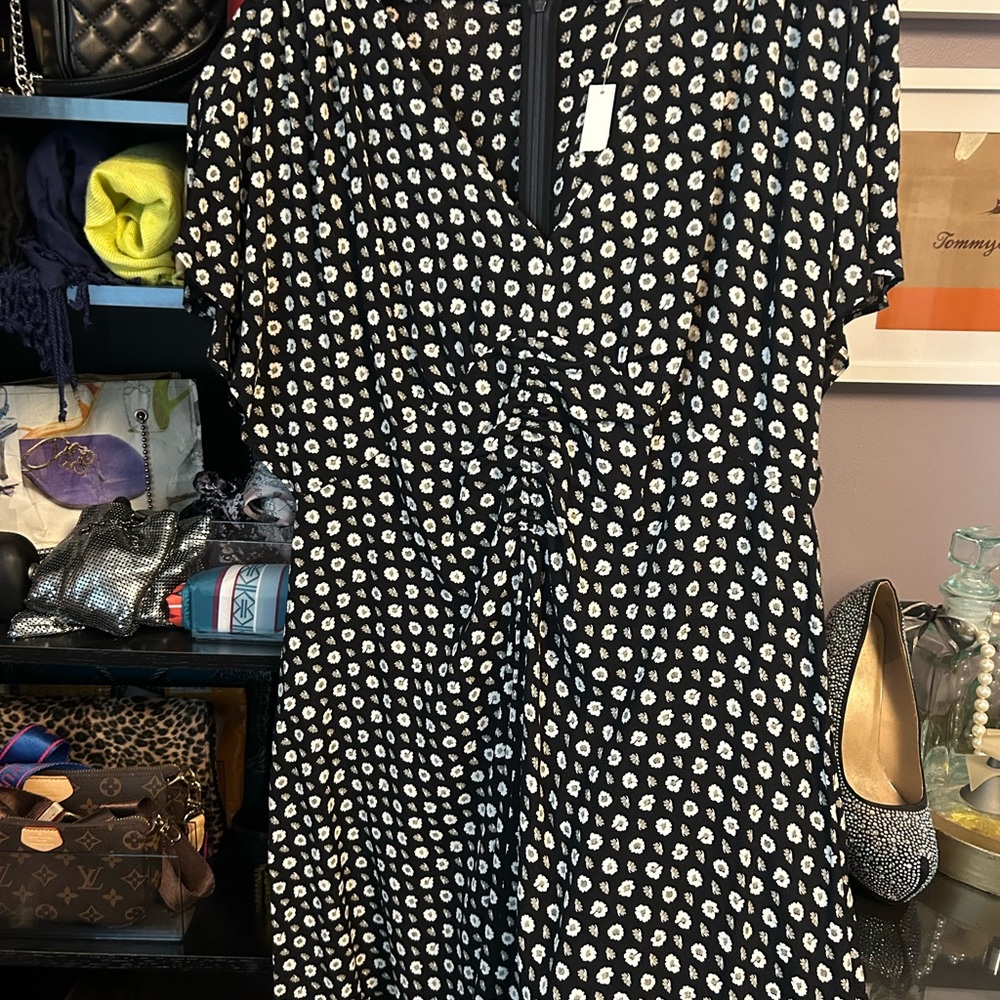 Madewell Black and White Patterned dress